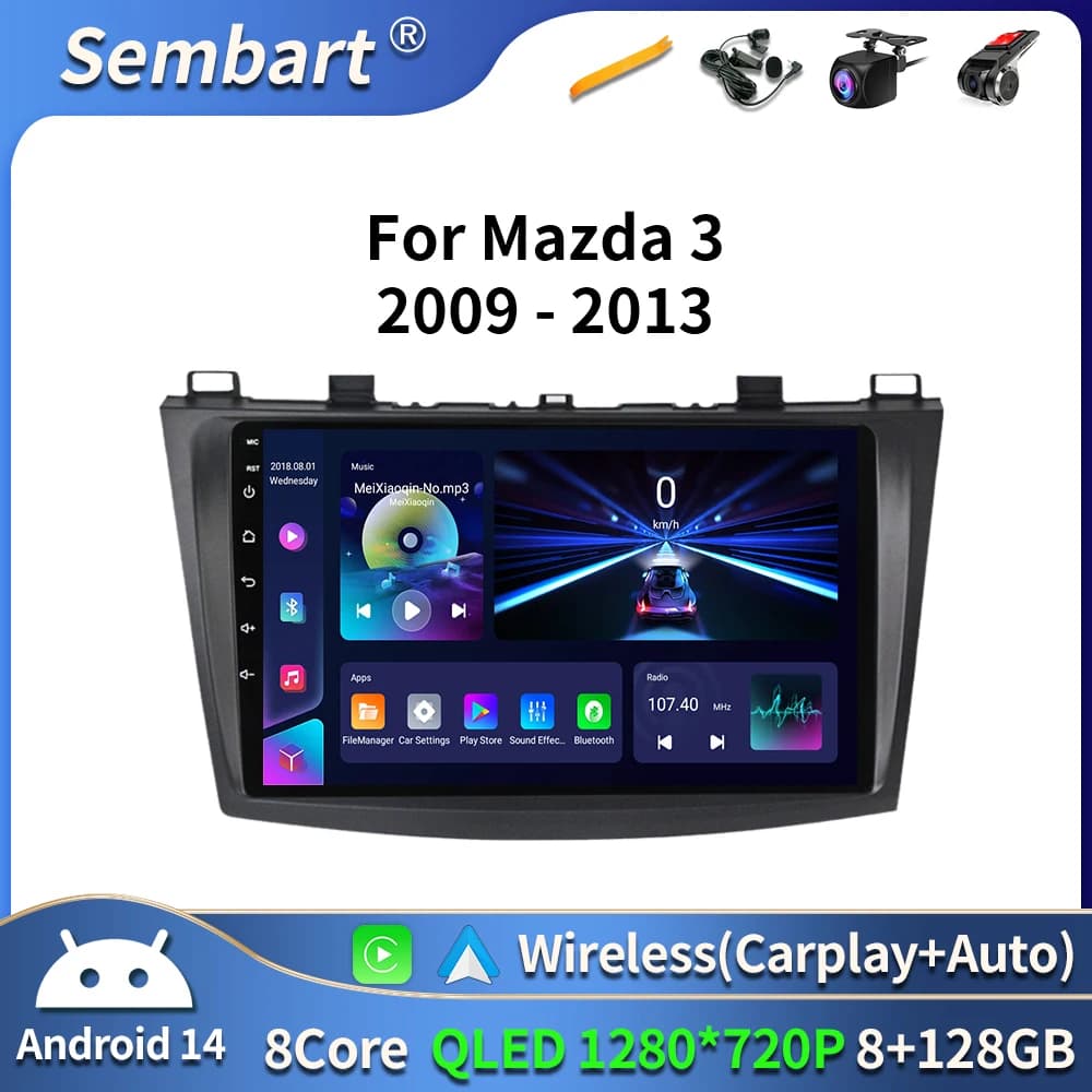 Autoradio Android 16 Per Mazda 3 II Per Mazda3 BL 2009 - 2013 Lettore Multimediale di Navigazione GPS 4G WIFI Touch Screen dvd 2 din