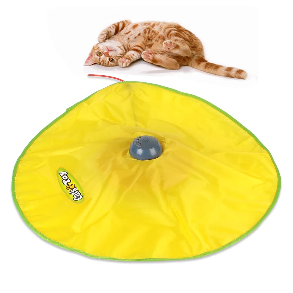 Interactive Pet Toy For Cat Kitty 4 Speeds Automatic Motion Undercover Mouse Fabric Moving Feather Electric Cat Toy Plate