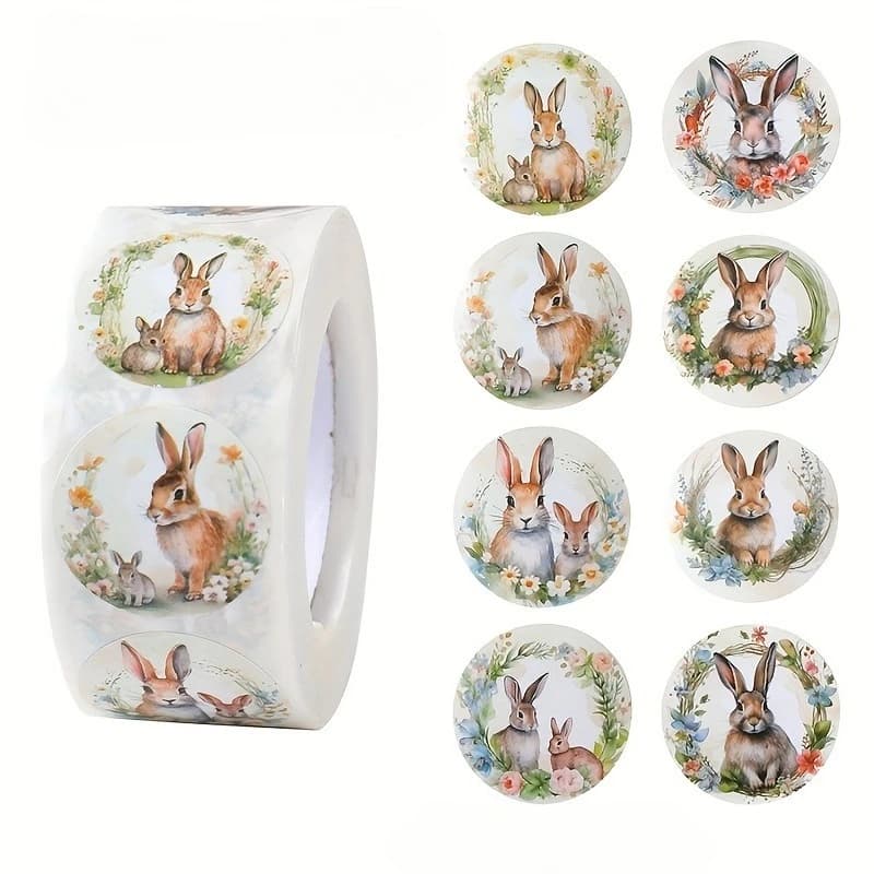20 adesivi rotondi con coniglietto pasquale, adesivi rotondi vintage con coniglietto pasquale, per confezioni regalo e buste, perfettamente abbinati al tema pasquale, bellissimi e facili da strappare