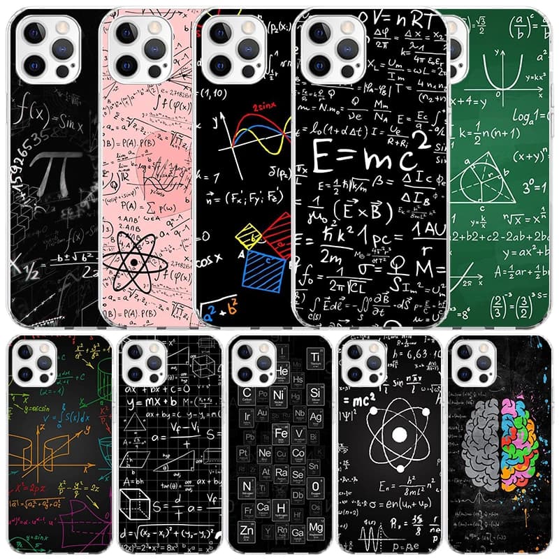 Physics Chemical Mathematics Phone Case For IPhone 16 17 17E 16E 15 14 Plus 13 Mini 12 11 Pro Max 7 8 + SE 2020 Air Soft TPU Cov