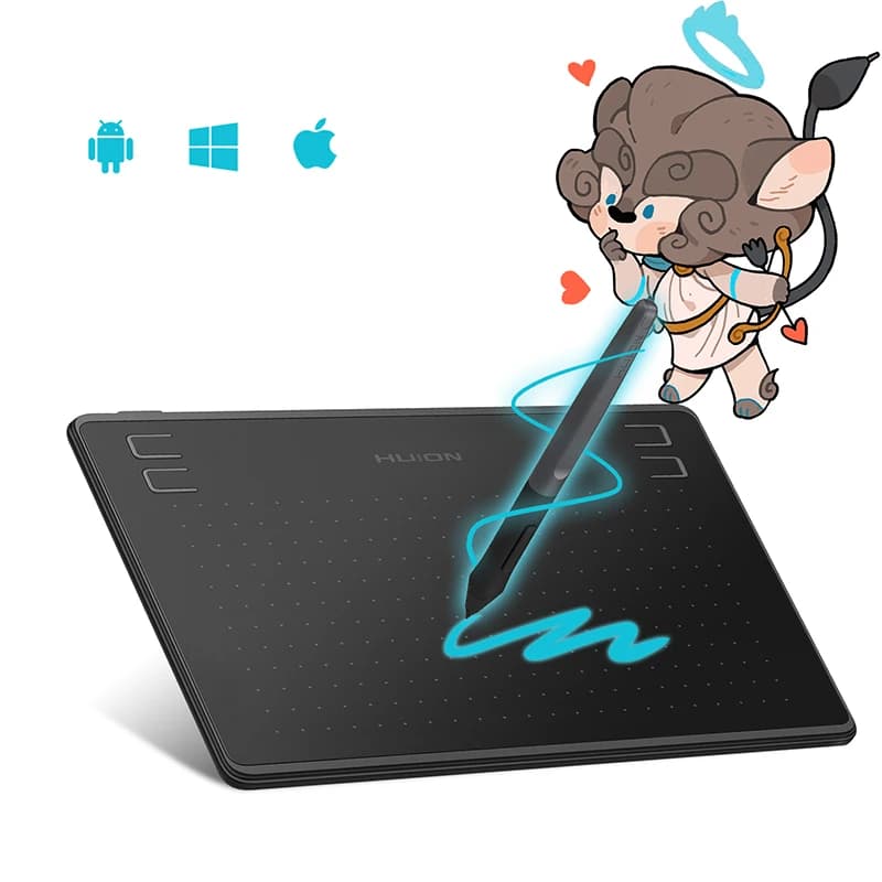 Huion HS64 tavoletta grafica tavolette da disegno a penna digitale con 8192 tasti di stampa stilo senza batteria supportano Android Windows MacOS