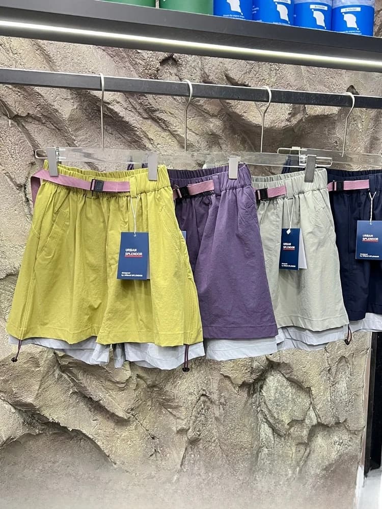 Quick Dry Lightweight Breathable Elastic Waist Outdoor Cycling Shorts Women's A-Line Skirt Pants Standard Fit Summer Fashion