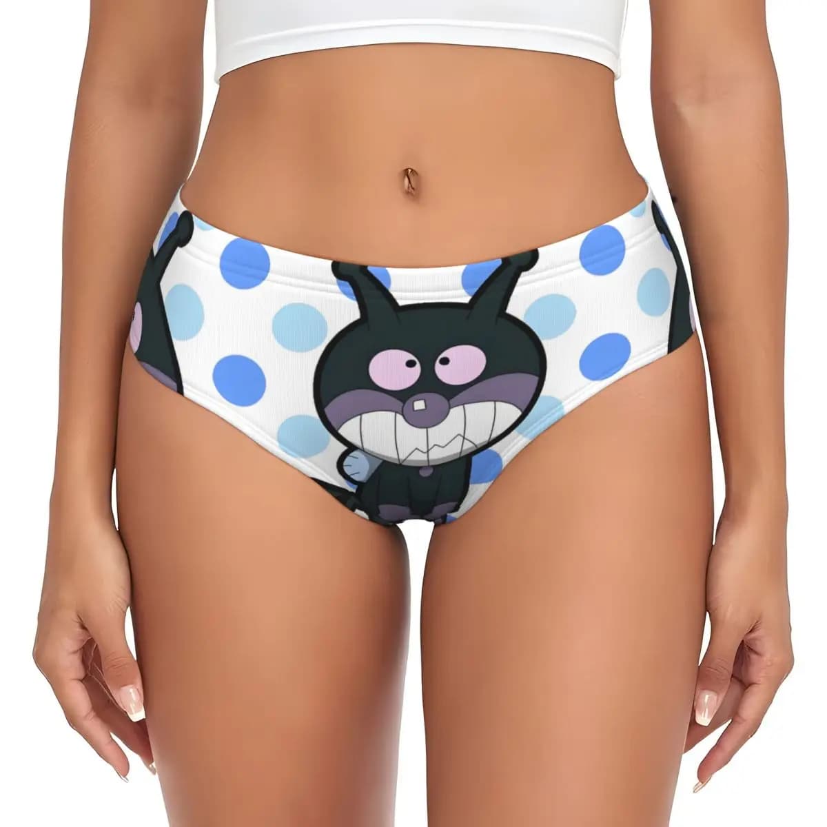 Mutandine Personalizzate da Donna con Motivi Anpanman, Slip Traspiranti con Stampa Manga Anime
