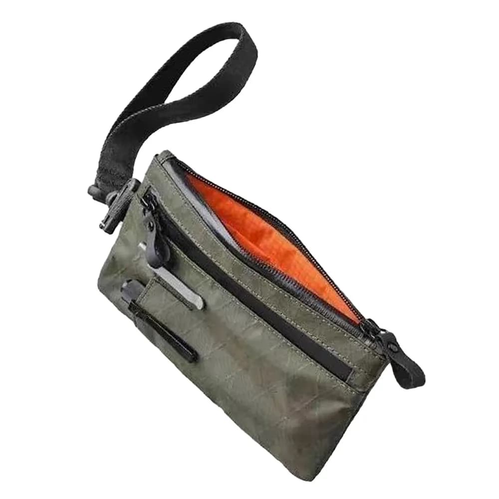 Portafoglio funzionale da uomo antifurto resistente alle intemperie con slot esterni Pochette con cerniera con blocco RFID con portachiavi da viaggio
