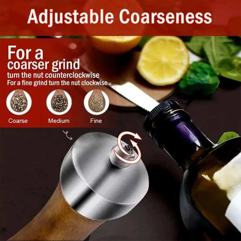 A84X-Shaker Set mulino per pepe Macina sale e pepe manuale Macina spezie per fornello domestico con testa in acciaio inossidabile 304