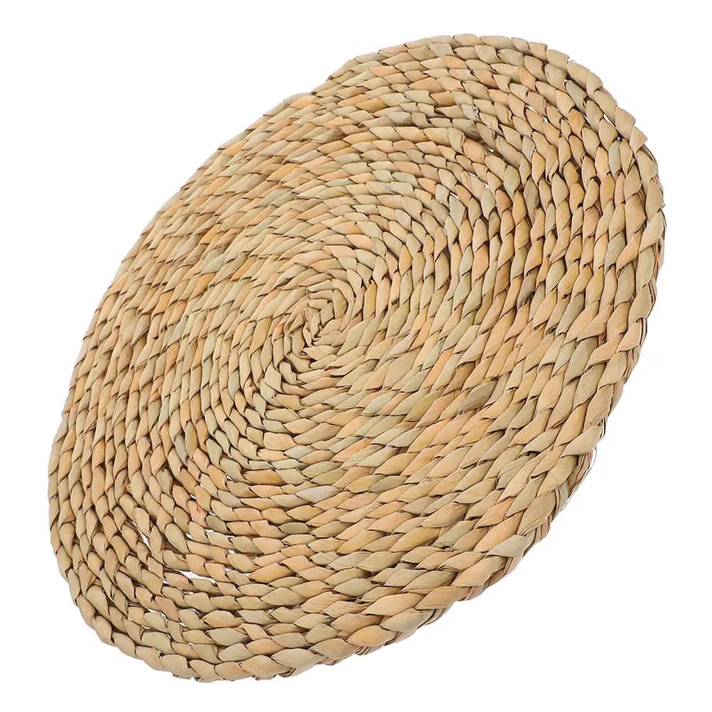 Cuscino Rotondo in Paglia Intrecciata per Sedie, Mobili da Giardino, Tappetino da Pavimento, Cuscino per Yoga, Meditazione, Tatami, Seduta per Interni ed Esterni
