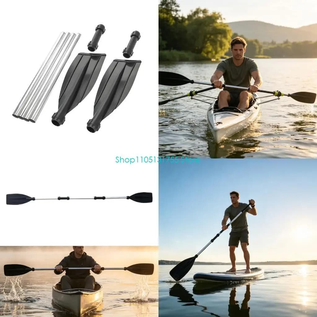 K0EF Entertaining Water Sports Paddles Set for Kayaks and Canoes, Light Weight Alloy Shafts Paddles for Lake Days, Slow River