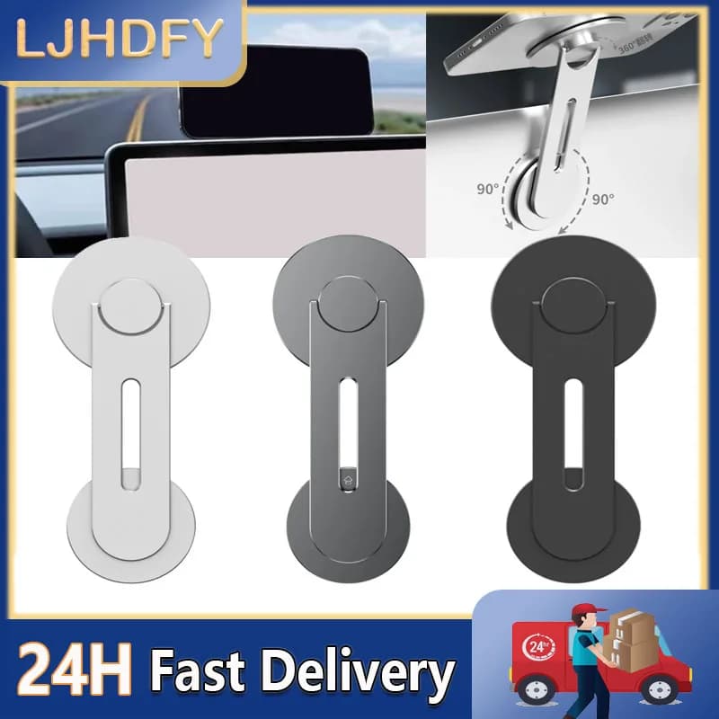 Supporto per Telefono Auto per Tesla Model 3/Y/X/S, Invisibile, Pieghevole, Rotazione a 360°, Magnetico, Sottile, Autoadesivo