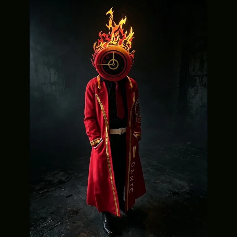 DMC 5 Dante Cosplay Costume Adult Men Long Red Windbreaker Jacket Coat Gloves Roleplay Outfits Halloween Carnival Disguise Suit