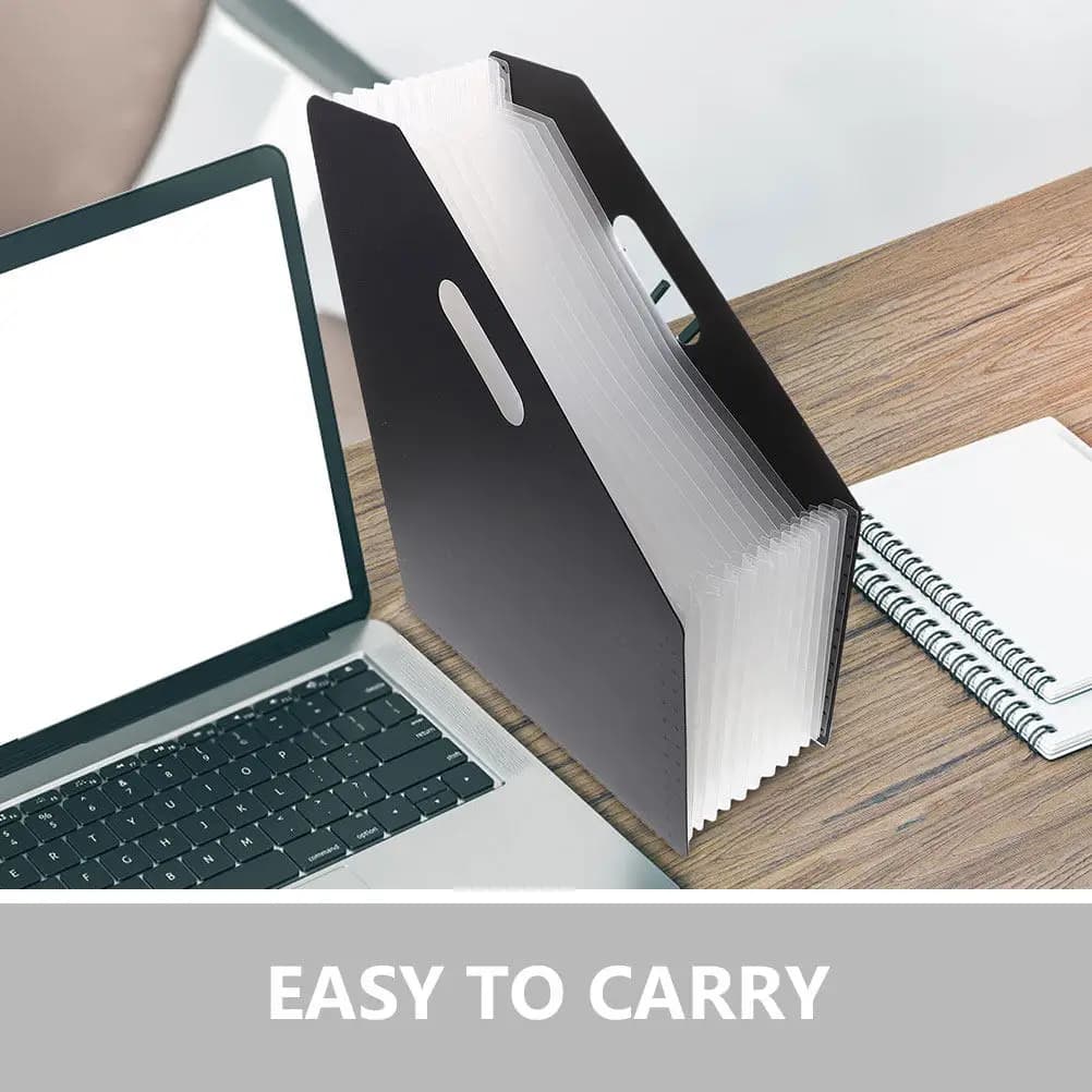 2Pcs Accordion File Organizer Pocket Expanding File Folder with Labels for Home Office School Travel Strong Anti-Deformation