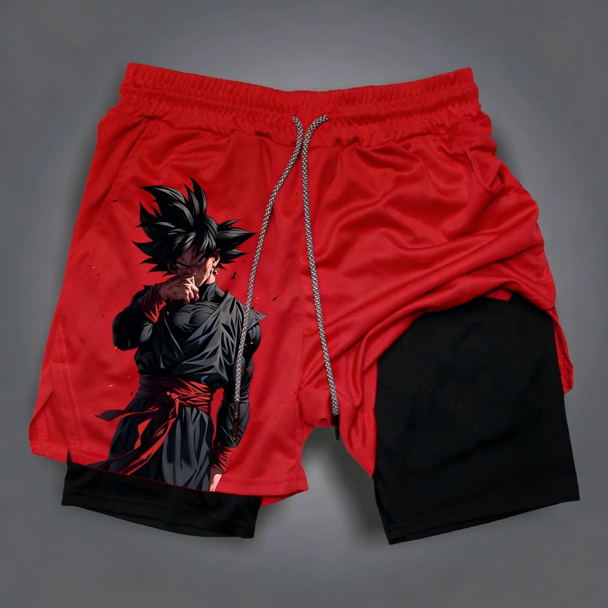 Pantaloncini da Allenamento e Corsa Dragon Ball Summer Son Goku da Uomo, Replica a Doppio Strato 2026, Vestibilità Ampia, Casual