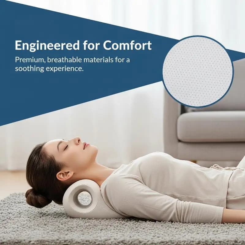 Cervical Massage Support Pillow Ergonomic C-Shaped Neck Relaxer for Drivers Long Distance Travel Use