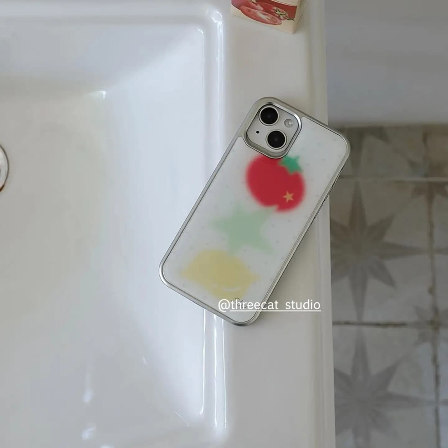 Korean Halation Tomato Lemon Star Electroplated Drip Glue Phone Case For iPhone 17 Air 16 Pro Max 15 14 Plus 13 12 11 Back Cover
