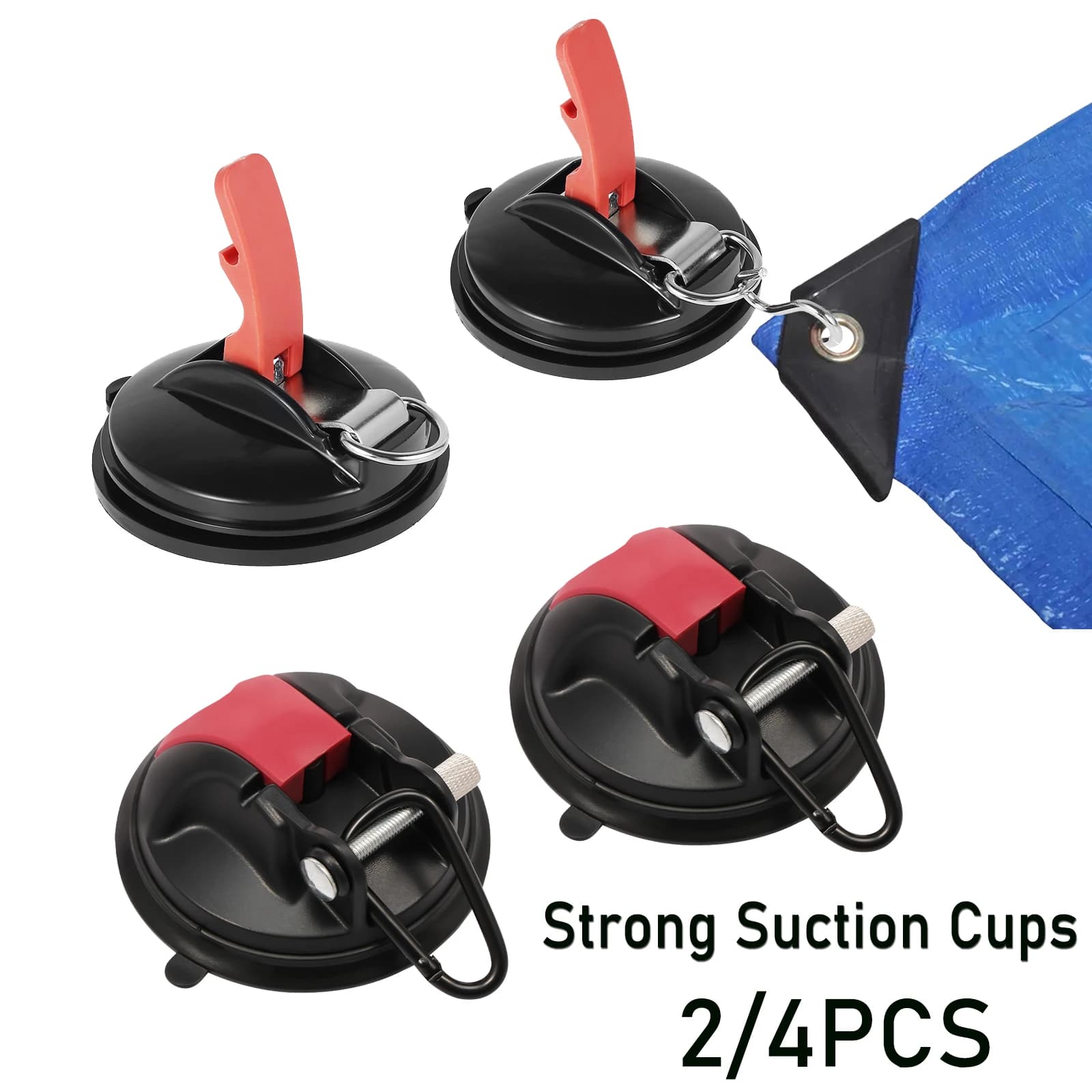 Ganci a ventosa Elementi essenziali per il campeggio dell'auto Accessori per camper a ventosa con gancio di fissaggio Forte potenza per vetro per finestra di barca camper
