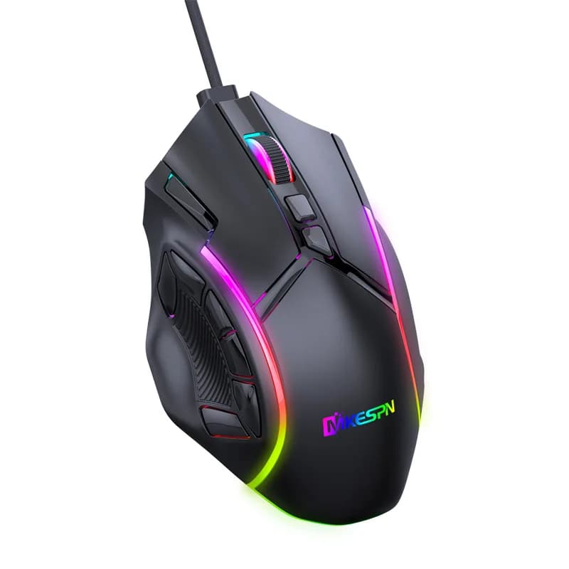 Programmazione retroilluminata per mouse da gioco con definizione macro cablata a 12 tasti per computer desktop portatili