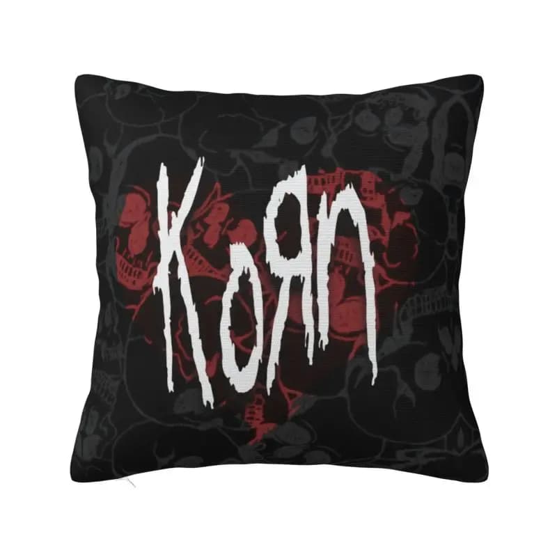 Custom Soft Korns Heavy Metal Music Throw Pillow Cover Decoration Square Rock Roll Cushion Cover Pillowcover for Sofa
