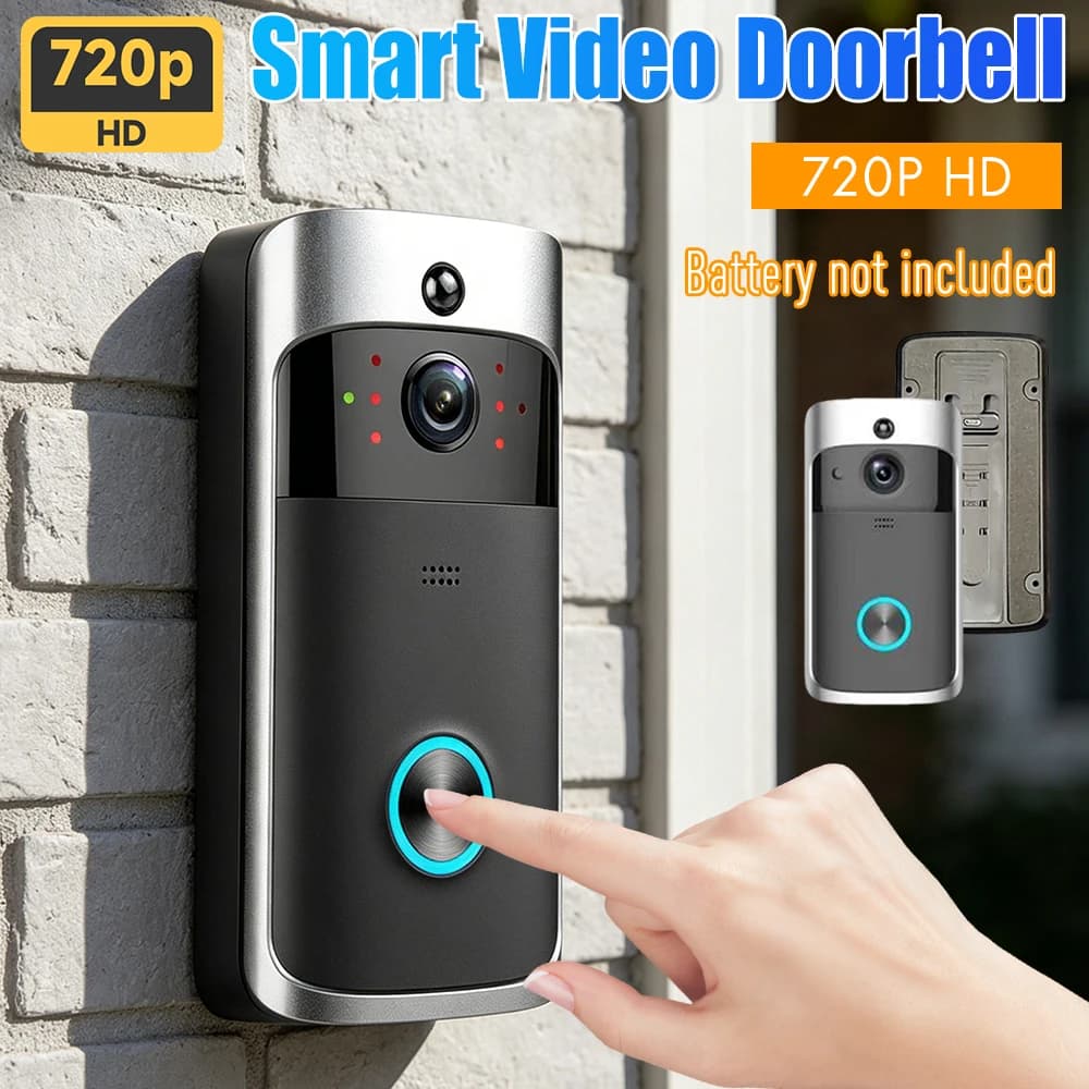Campanello Intelligente Wireless V5 con Visione Notturna 720P HD, Microfono con Cancellazione del Rumore, Dispositivo Domestico