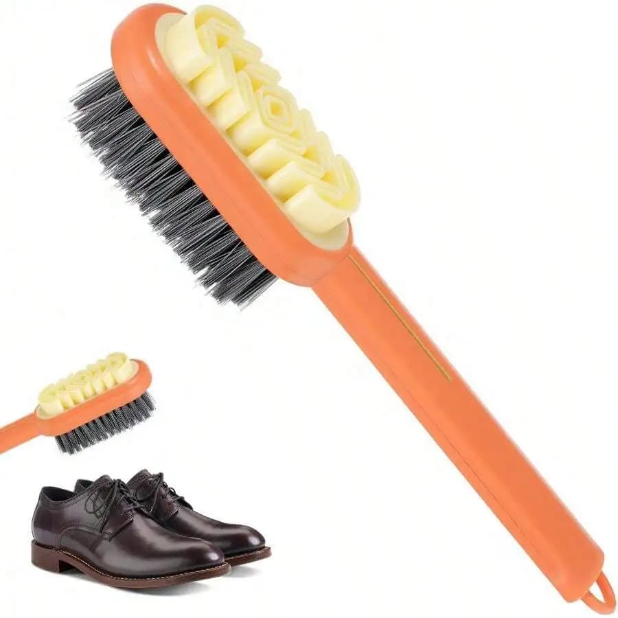 Spazzola 2-in-1 per Scarpe in Pelle Scamosciata, Spazzola e Gomma Lucidante con Setole Morbide per Pulizia di Scarpe in Pelle Scamosciata, Nubuck, Borse e Stivali