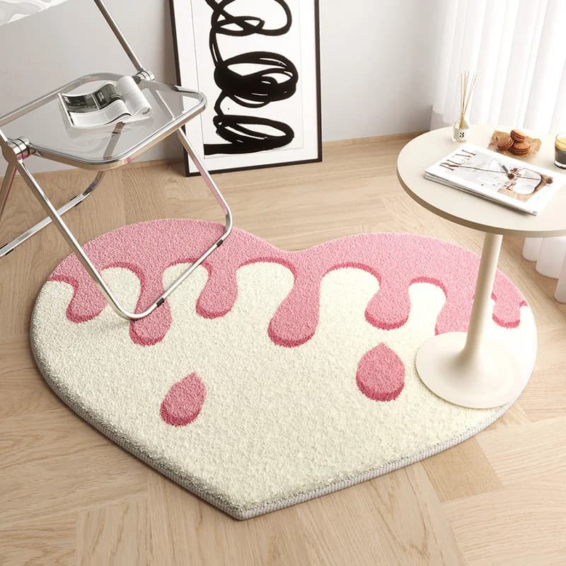 VIKAMA Simpatico tappeto d'amore imitazione cashmere antiscivolo e resistente allo sporco Decorazione della casa Soggiorno Camera da letto Comodino Tappetino