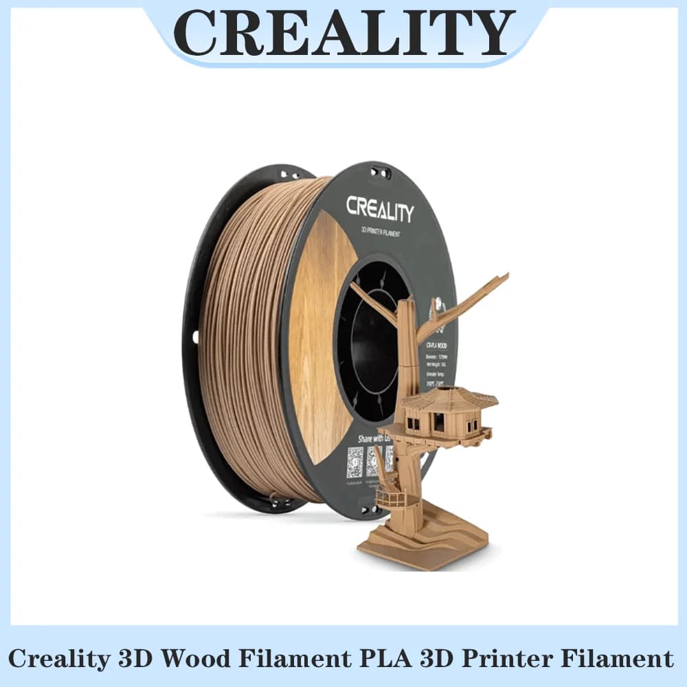 PLA Wood Filament for FDM Creality 3D Printers (for All Printers) 1,75 mm, Lyscia and Setosa Texture, Resistant, 1kg (2.2 pounds)