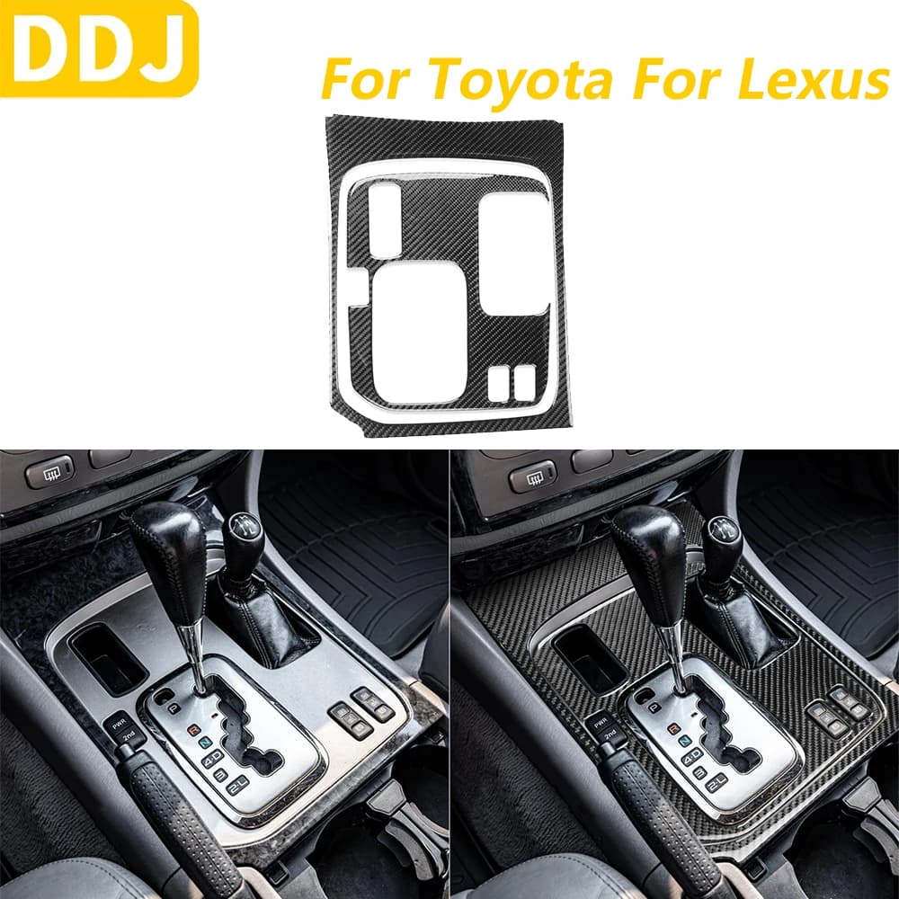 Per Lexus LX470 Per Toyota Land Cruiser 2003-2007 In Fibra di Carbonio di Controllo Centrale Del Cambio Pannello Trim Set Accessori Auto adesivo