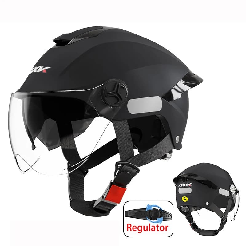 Protezione dagli urti estiva Sicurezza Casco da moto a faccia aperta Moto Lente corta Ala di coda ordinaria Cascos Para Moto neri