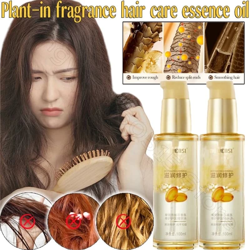Estratto vegetale Olio essenziale per la cura dei capelli 100ml Anti-crespo e liscio Speciale per migliorare la secchezza e fragranza duratura