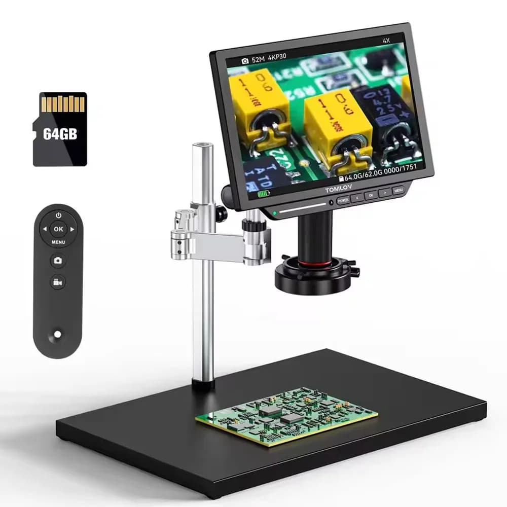 Microscopio digitale 4K per saldatura TM4K Flex Arm 2000X Microscopio HDMI Riparazione elettronica Microscopio moneta LCD da 10 "64 GB