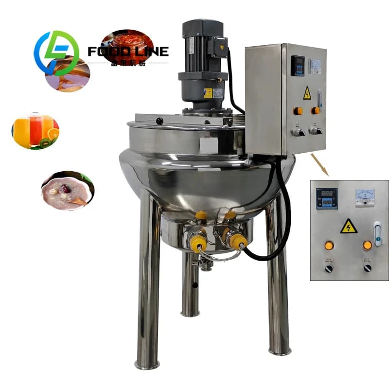 Industrial Electric Heating Coated Kettle Blender 150L 200L 400L 800L Capacity for factory dairy products