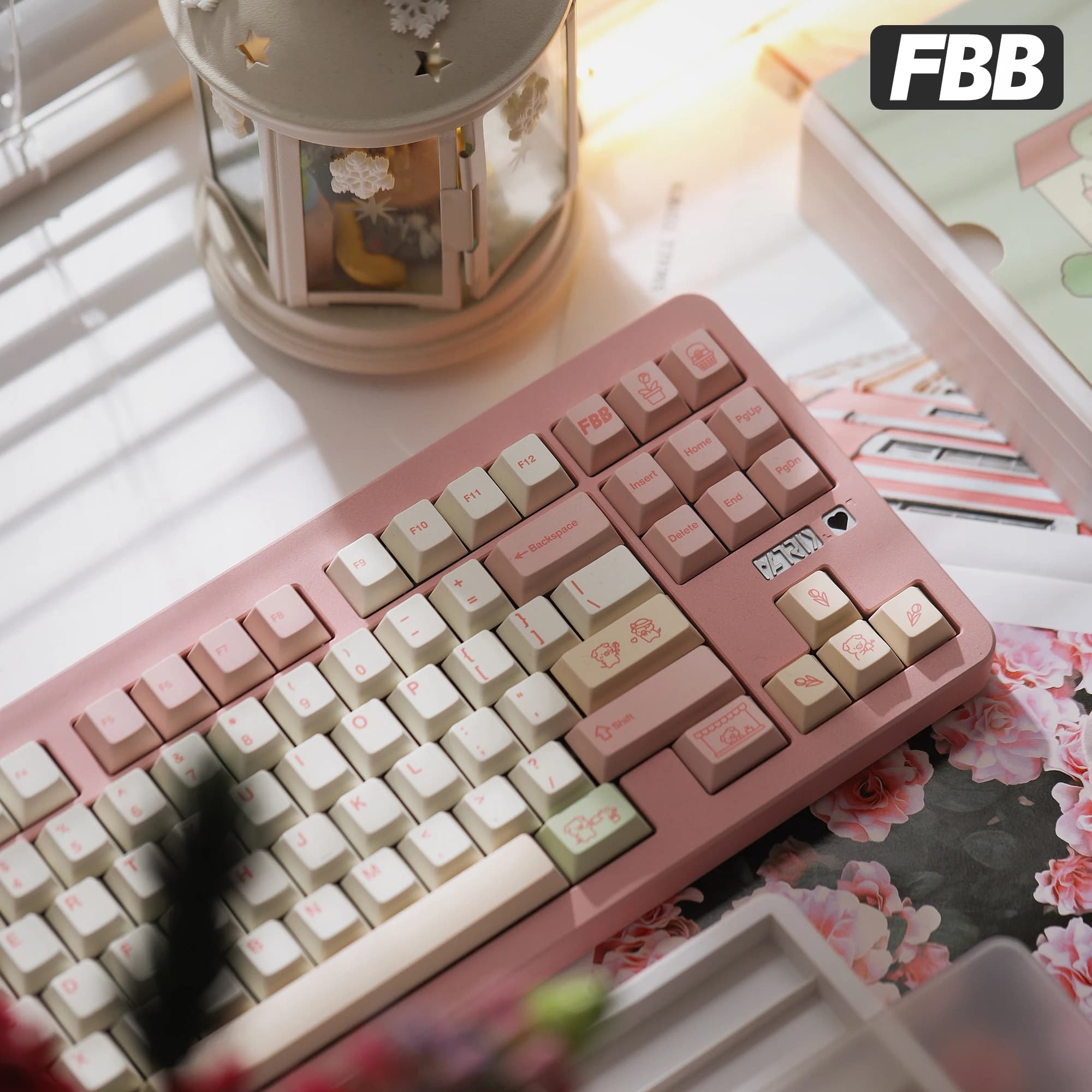 FBB Copritasti Fiore Maiale Rosa Tema PBT MX Interruttori Per Cherry Profilo Tastiera Meccanica Keycap FAI DA TE Regalo Sveglio Per La Ragazza Donna