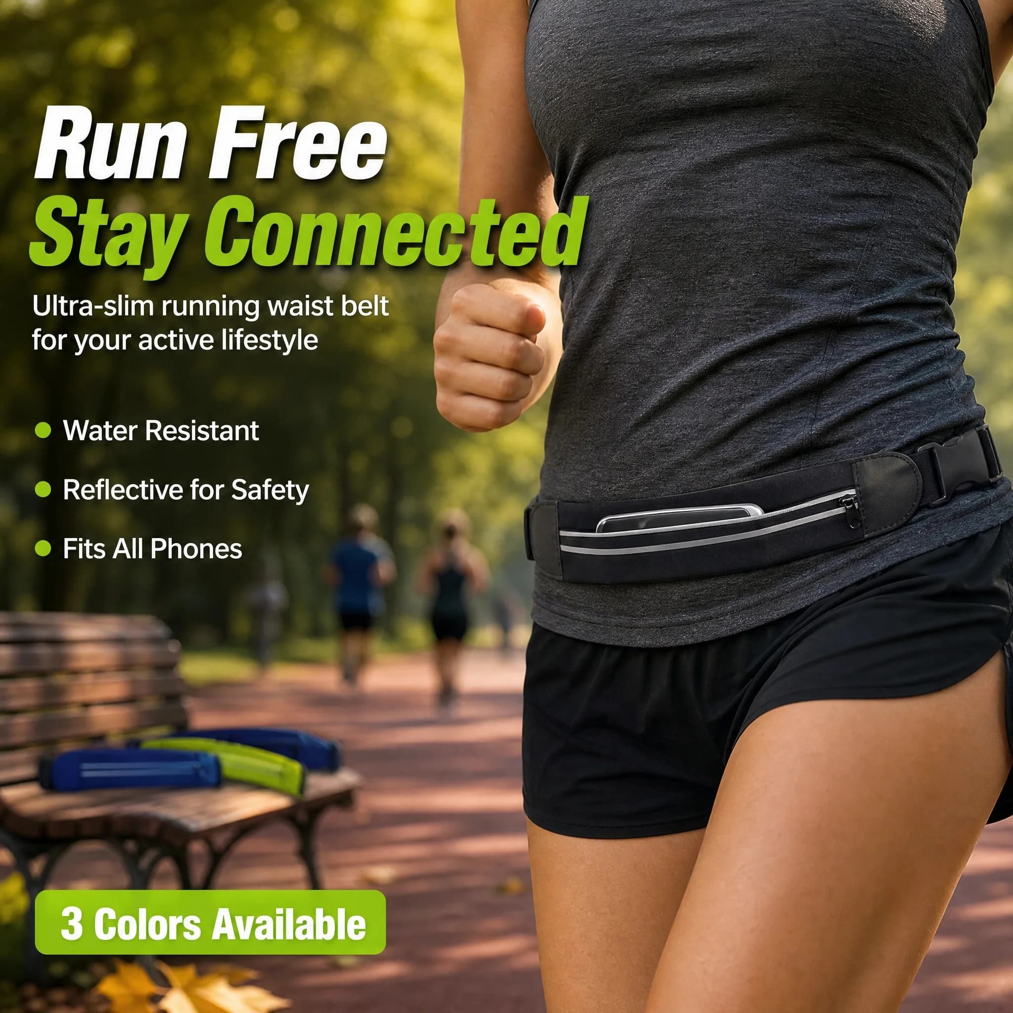 Running Waist Bag Waterproof Elastic Fanny Pack for Sports Gym Jogging Cycling Fitness Bounce Belt Bag for Phone 4.7-7.0 inch