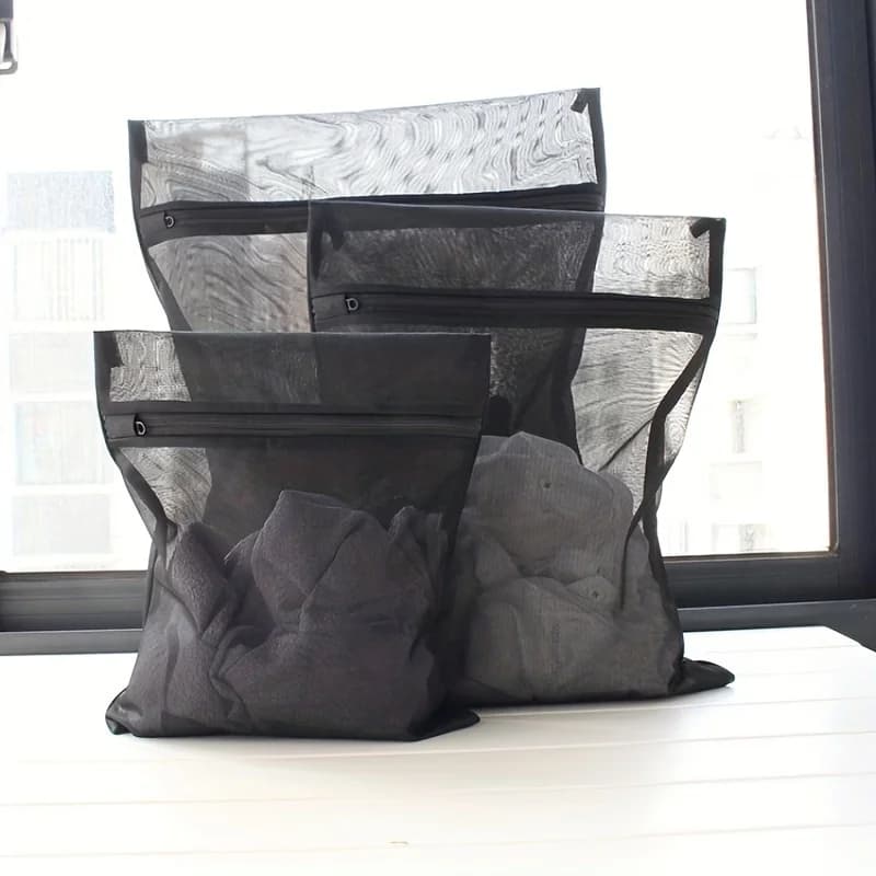 3 piece durable mesh linen bags: protect wrinkled clothes and stains in household washing machines