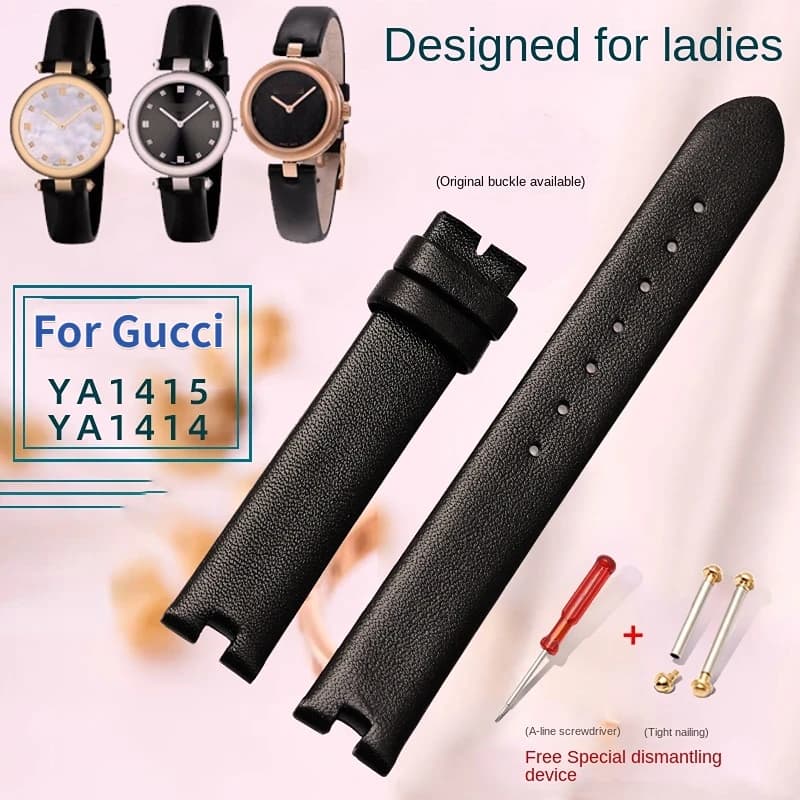 Per g-ucci notch cinturino ya141401 ya141501 cinturino per orologio in pelle cintura donna GC catena in pelle 12mm 14mm cinturino da polso morbido