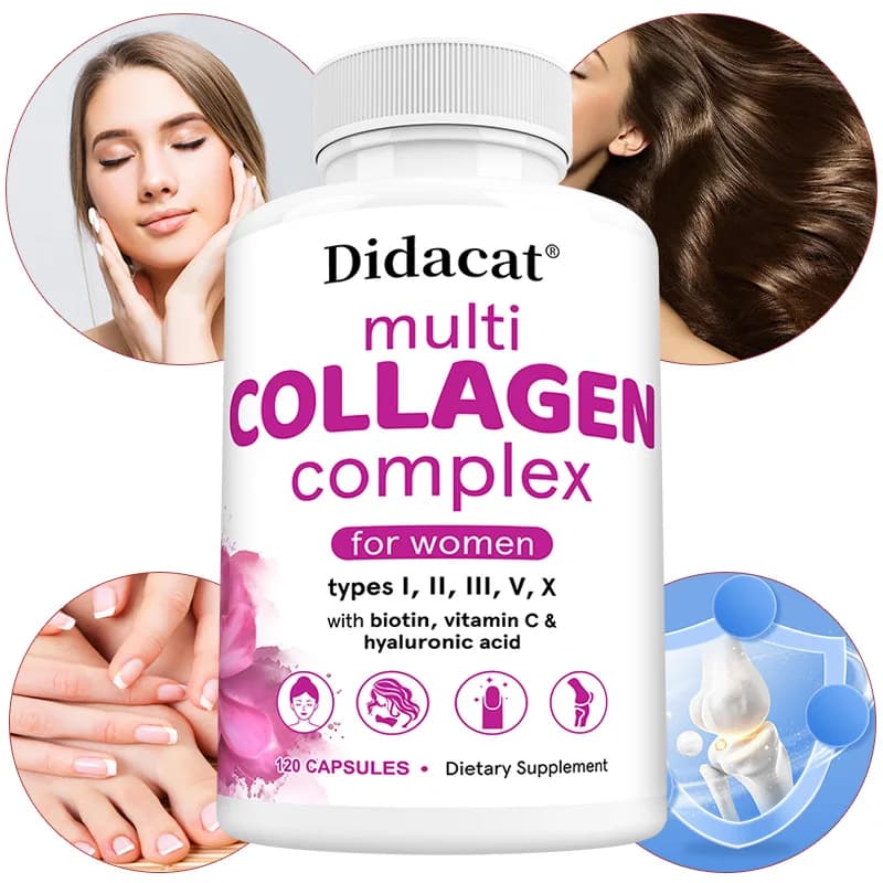 Multi-colagene complex - Hydrolysis protein Peptides with hyaluronic acid for skin, nails, hair and joint health, cellular health
