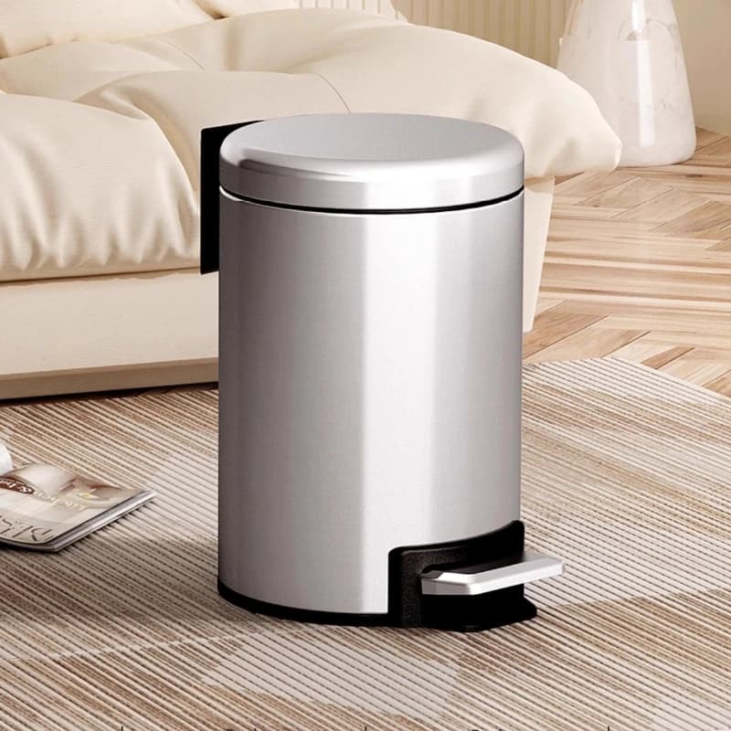 Stainless Steel Waste bins for WC Kitchen Round Large container for luxury litter Container for disposal of food waste for home use