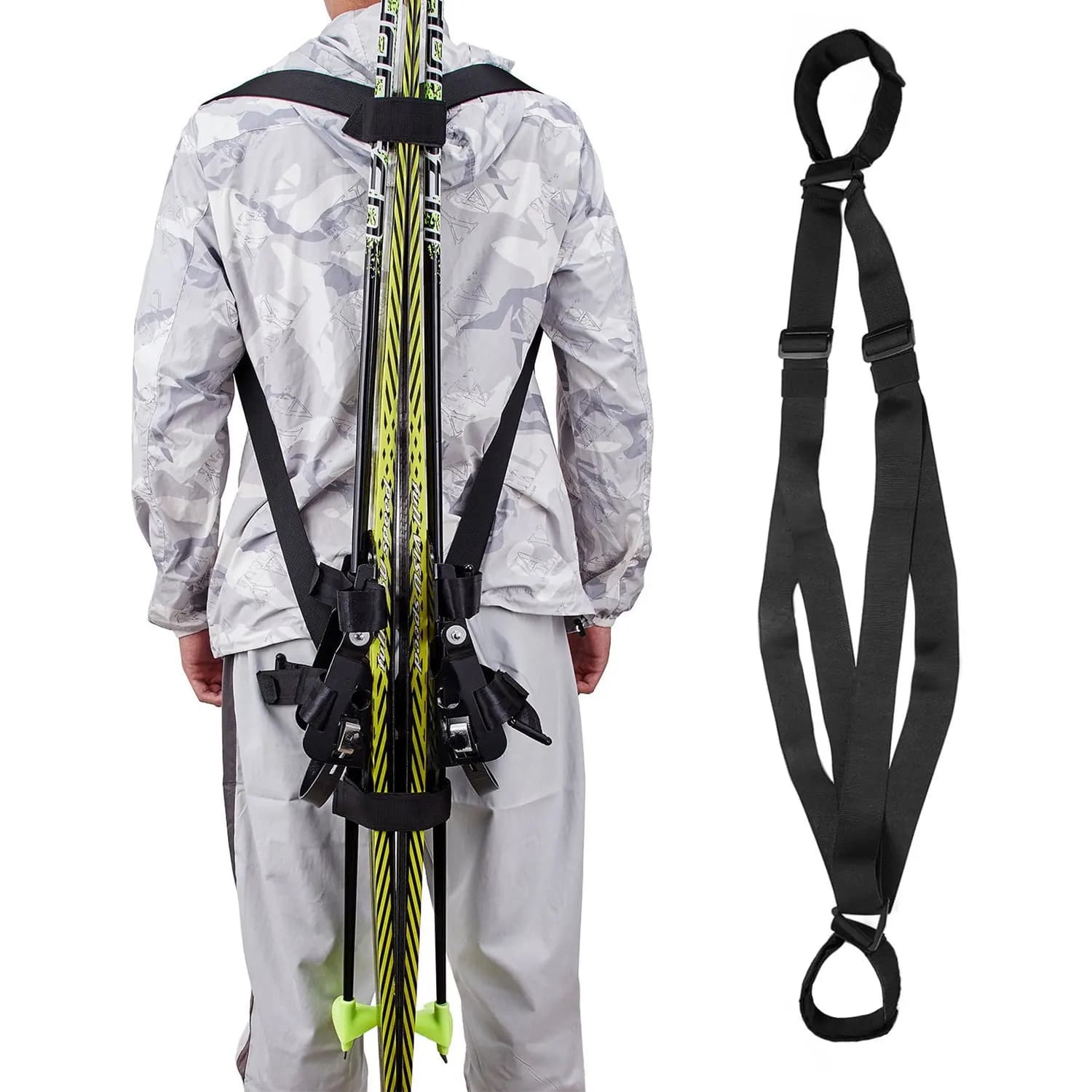 YHOLI-Scicletta Tracolla regolabile Zaino da sci Carrier Sci Carry Sling Strap per uomini, donne e bambini