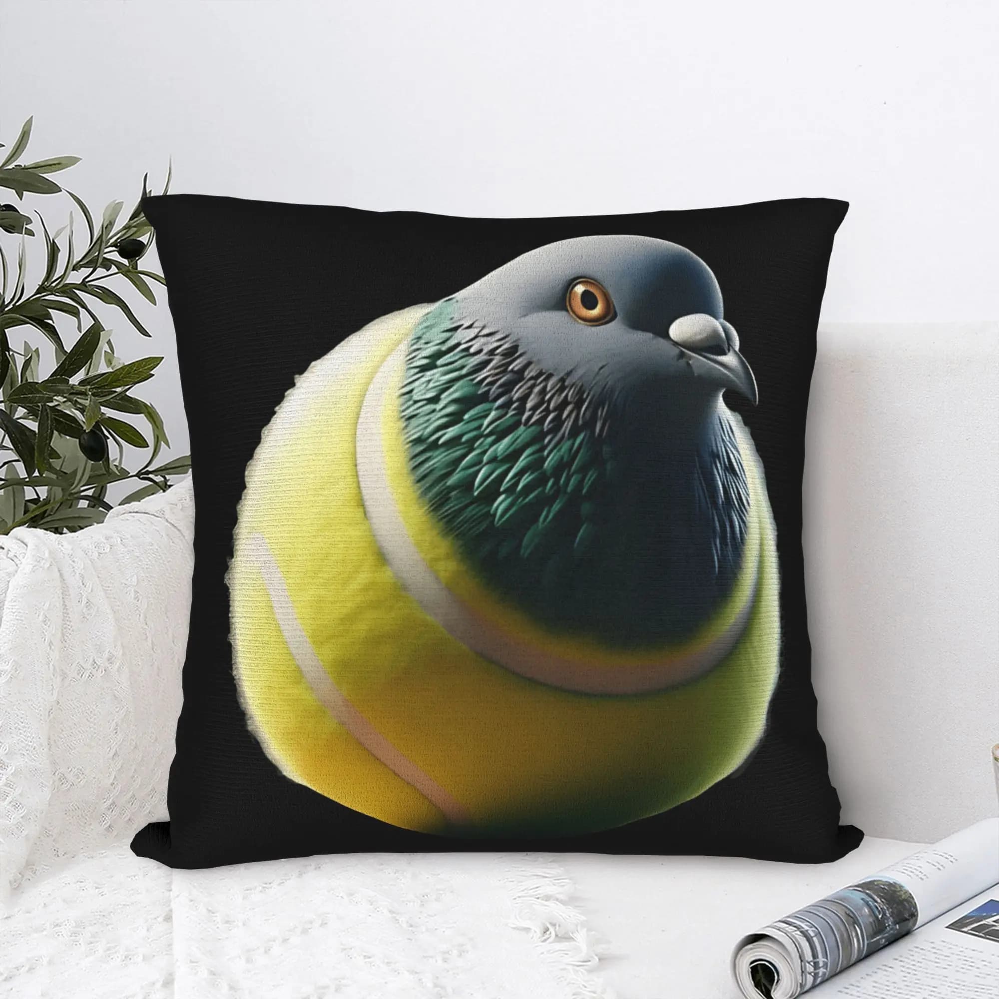 Federa per cuscino Meme con palla di uccello da tennis Federa per cuscino Morden per soggiorno, letto, sedia, fodera per cuscino personalizzata, idea regalo