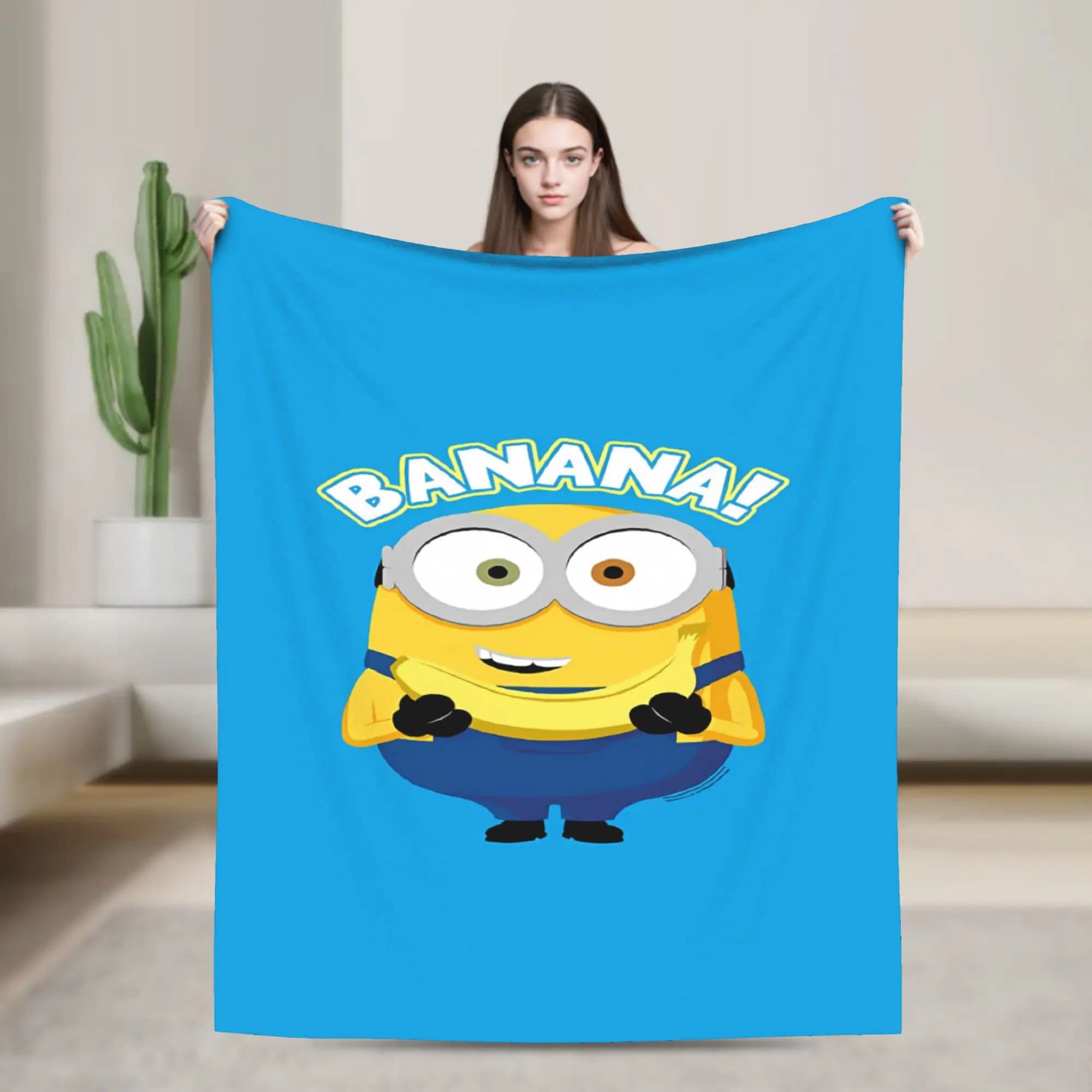 Cartoon M-Minions Print Flannel Blankets Winter Soft Warm Throw Blanket for Child Living Room Fashion Bedspread Sofa Bed Cover