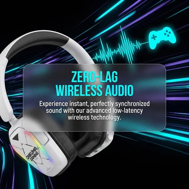 ONIKUMA GT883 Wireless Gaming Headphones 4-in-1 | Hi-Fi Stereo Foldable with 360-degree Audio Headphones | Bluetooth and Multi-Modality