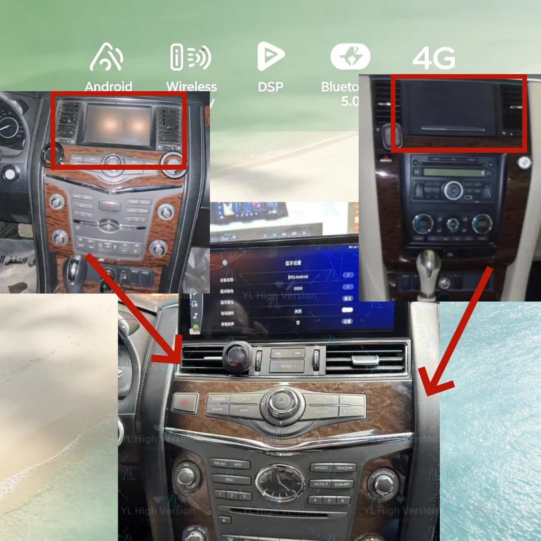 12.1inch For Nissan Patrol Y61 Y62 Infiniti QX80 QX56 2010-2023 Android Screen Radio GPS Carplay Car Multimedia Video Player 4G
