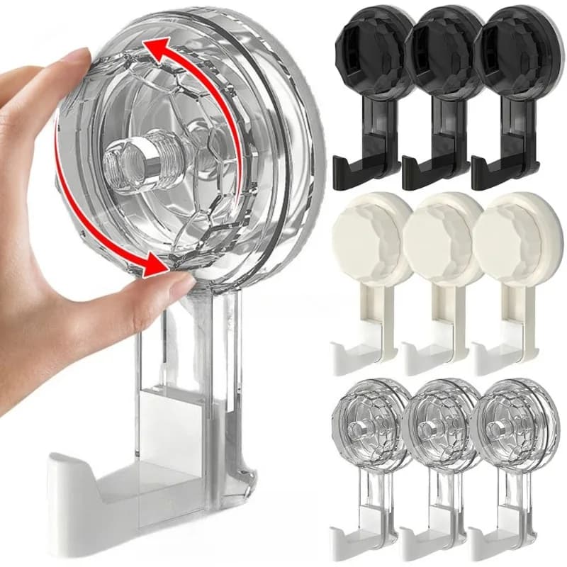 Vacuum Hooks Powerful Suction Cup Reusable Storage Hook Heavy Duty Bathroom Kitchen Hanger Traceless Clothes Wall Hook