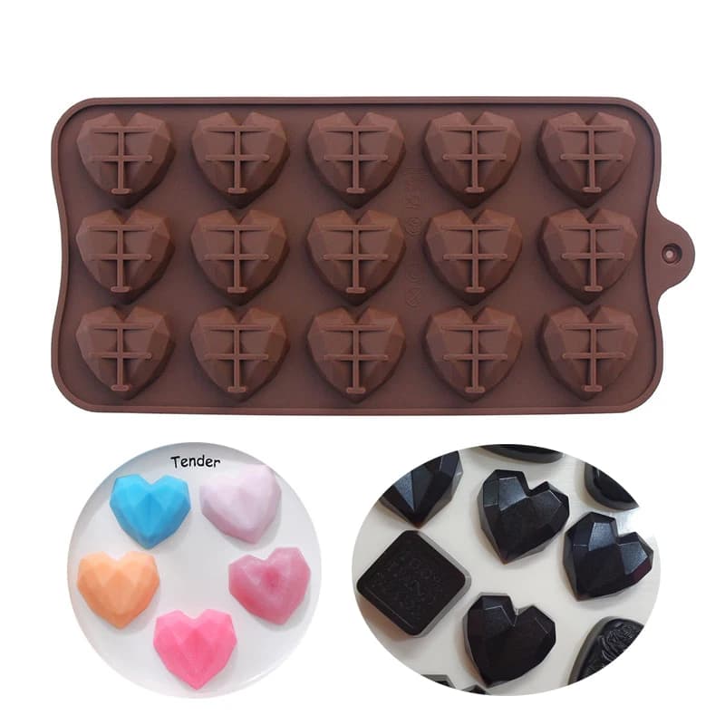 Stampo per caramelle al cioccolato con cuore d'amore, budino fatto a mano, gelatina, ghiaccio, stampo in silicone, strumento di cottura