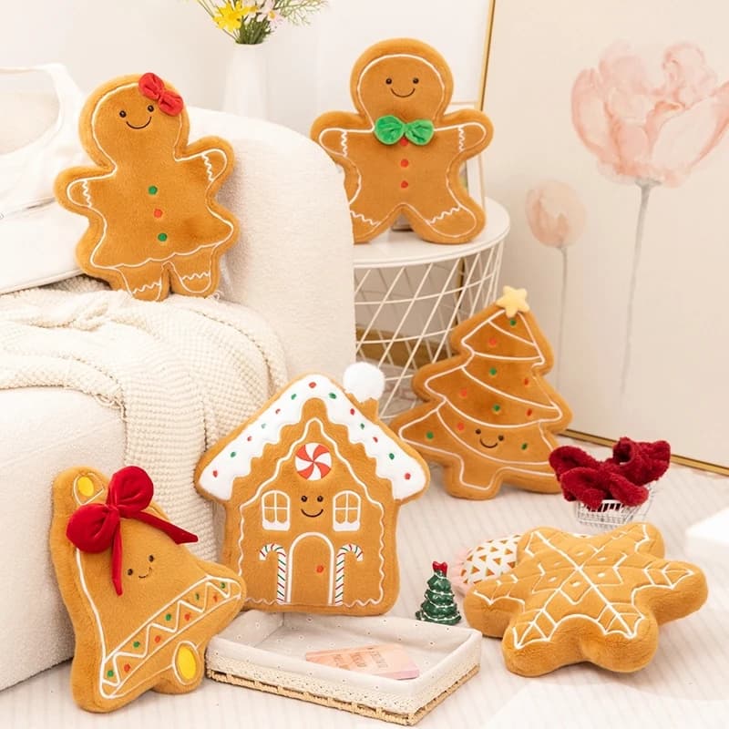 Cuscino Natalizio per Adulti, Decorazione per la Casa, Supporto Lombare, Peluche, Cuscino Decorativo per Divano, Letto, Sedia da Ufficio