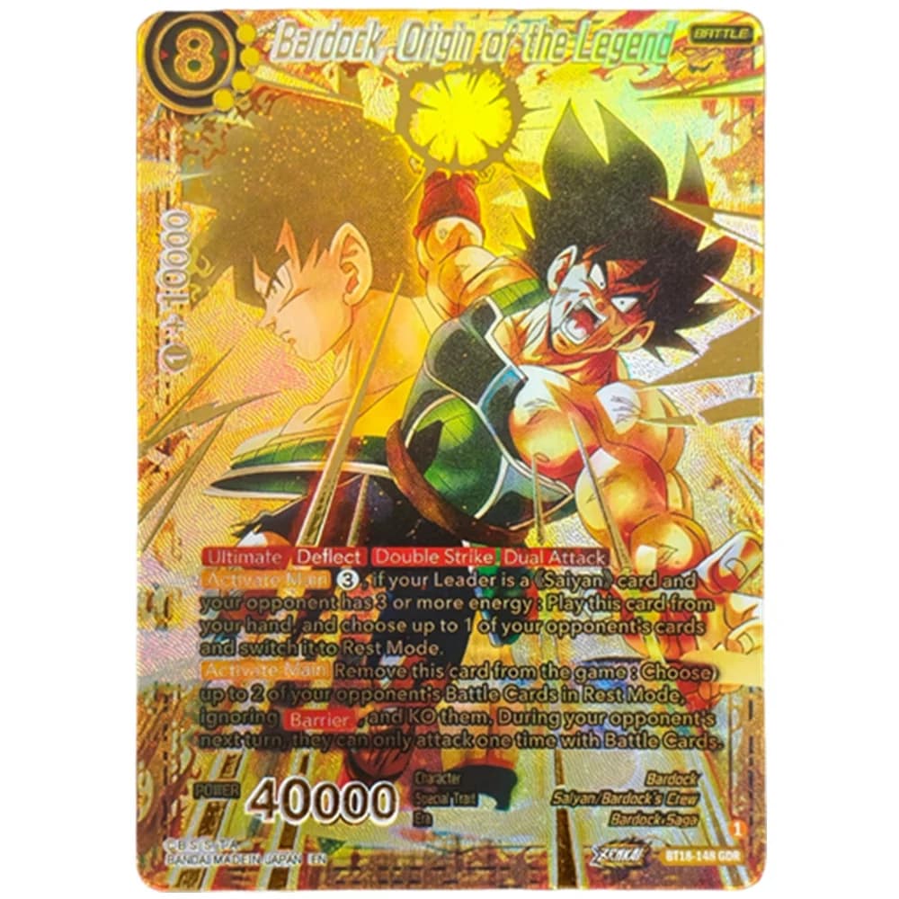 Carta da Collezione Proxy Dragon Ball Super Masters BT18-148 Bardock, Origine della Leggenda GDR Dawn of the Z-Legends, Gioco Anime
