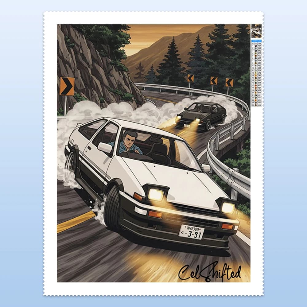 Vecchio JDM Auto Pittura Diamante FAI DA TE AE86 RX7 R34 Auto Prestazioni 5D Diamante Ricamo Senza Cornice Moderna Decorazione Della Parete Complementi Arredo Casa