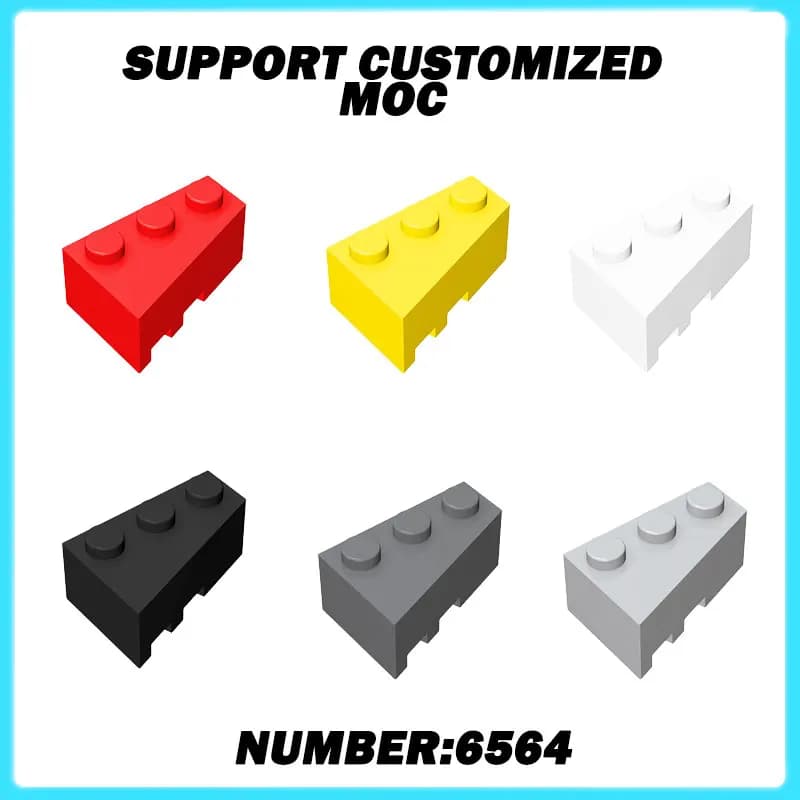 6564 Blocchi di costruzione Tecnicoalal FAI DA TE 3x2 cuneo mattoni (a destra) 10 PZ Compatibile Assembla Particelle Parti Giocattolo Regalo