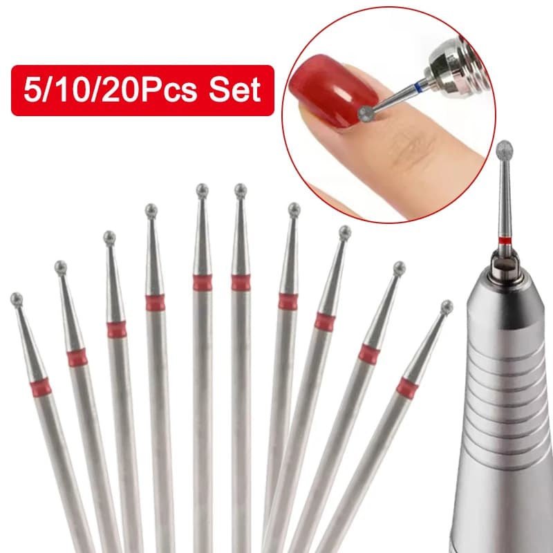 5/10/20Pcs Diamond Sand Nail Files Drill Cuticle Polishing Bit For Manicure Electric Nail Drill Bits Accessory Pedicure Tool