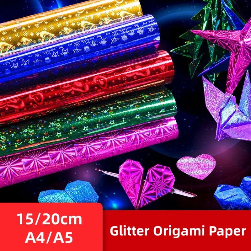 Borrence 20/100 Sheets Multicolored Origami Paper Color Gradient Origami Paper Diy For Student Adults Square Folding Paper Gifts