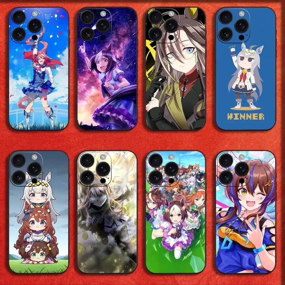 P-Pretty Derby U-Uma Musume Phone Case For iPhone 17,16,15,14,13,12,11,Pro,Max,Plus,E,SE4,Air,Mini Black Fashion Cover