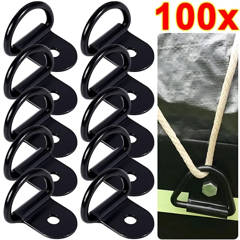 100/10PCS Forma D Tirare Gancio di ancoraggio Anello di ancoraggio in ferro Acciaio inossidabile Cargo Tie Imbottiture Anello per camion Rimorchi RV Accessori per barche
